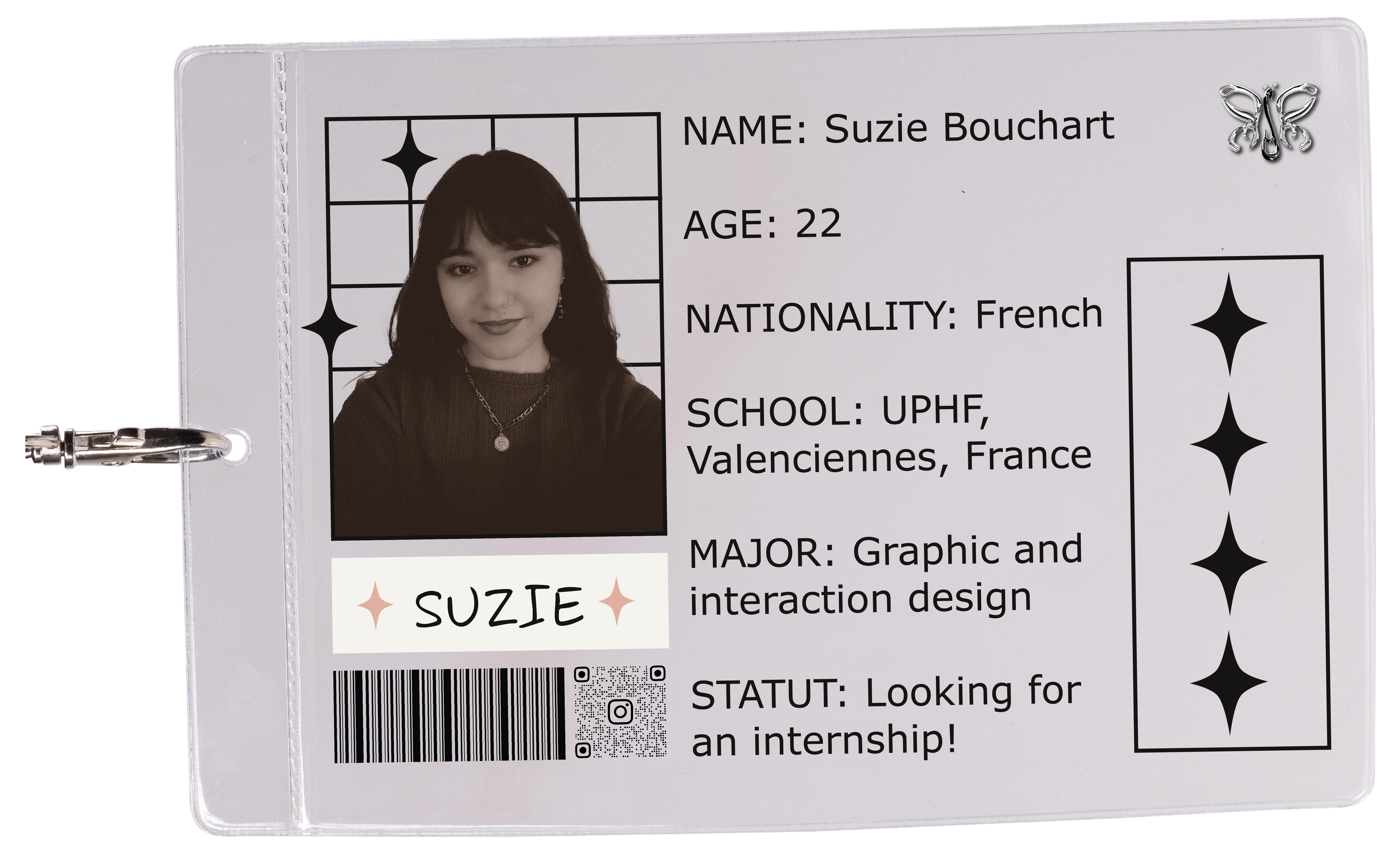 suzie bouchart
                    22
                    french
                    uphf, valenciennes, france
                    graphic and interaction design major
                    looking for an internship
